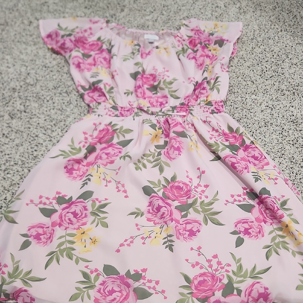 Charming Pink Floral Women's Dress